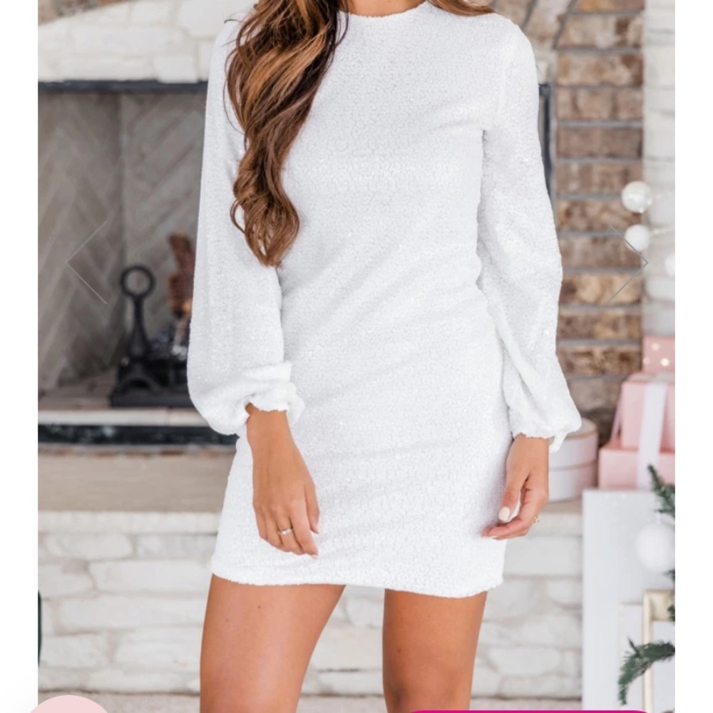 White Sequin Dress